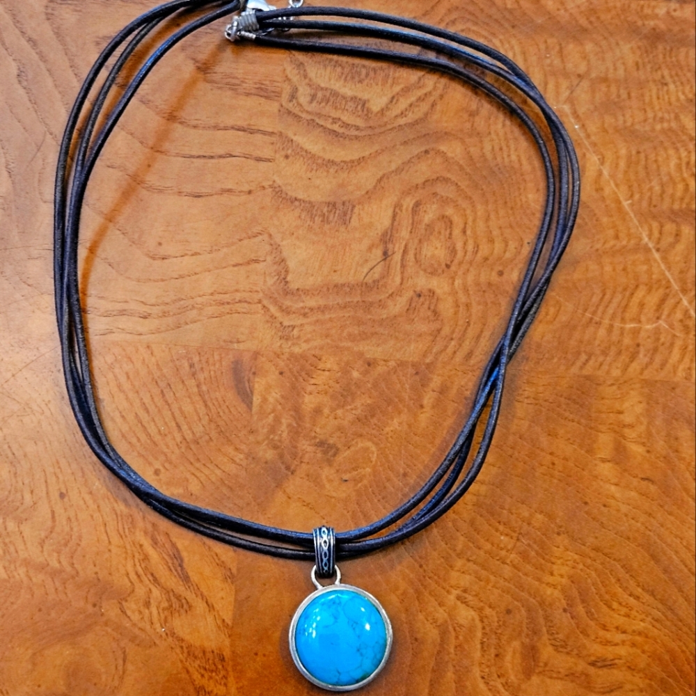 Barse turquoise and sterling silver necklace G2